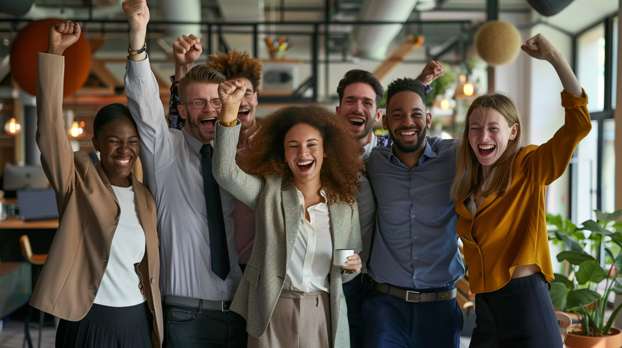 happy multiethnic business team modern office scaled